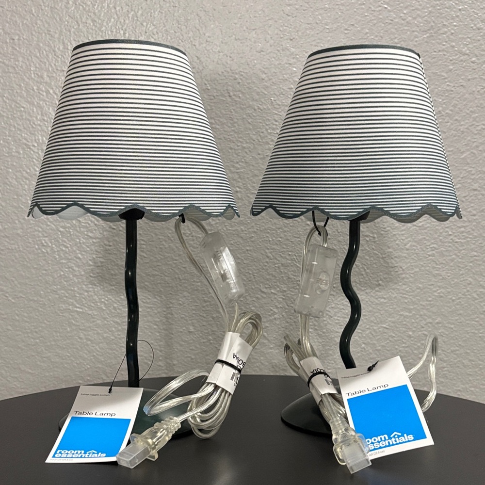 Room Essentials Striped Black and White Party Lamps